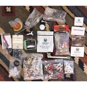 Vintage Golf Accessories Lot T's Spikes Divot Pencils Advertising Collectables